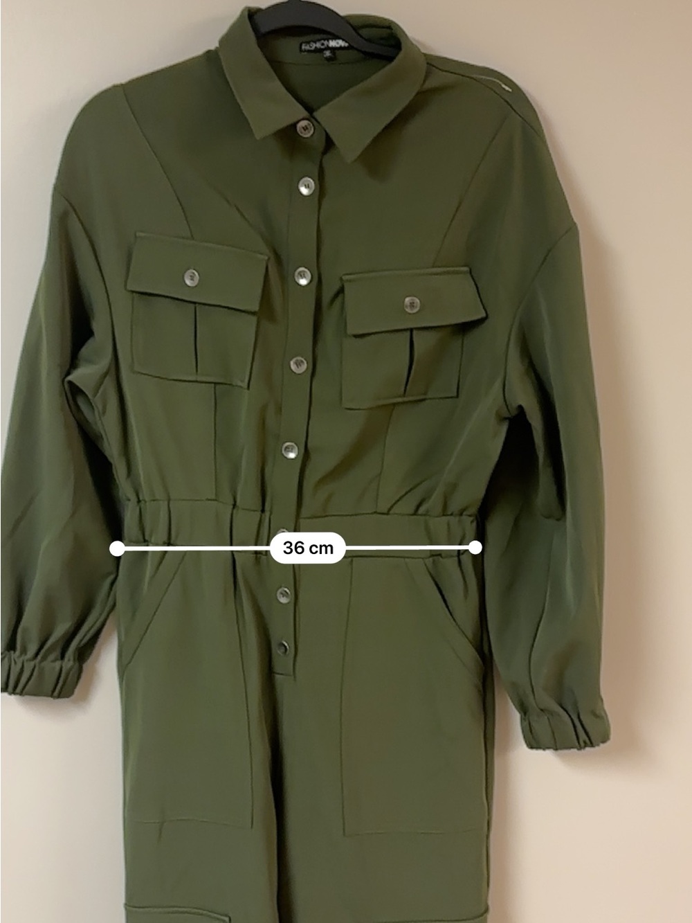 Fashion Nova Olive Utility Jumpsuit Size S Cargo Chic One Piece - Picture 11 of 13